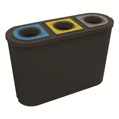 750401: Bomabin Collect Trio - 3 x 45 l - ZWART